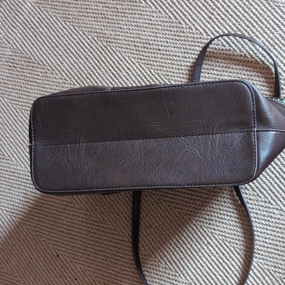 Montana West Leather Handbag Studded Details Chocolate Brown - Picture 9 of 9